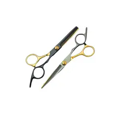 GENERICO - Set Tijeras Peluquería Para Corte De Cabello 6 GoldNegro