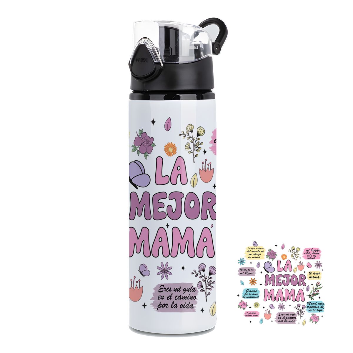SM - Botella de Agua 750ml  – La Mejor Mamá - Botella Deportiva
