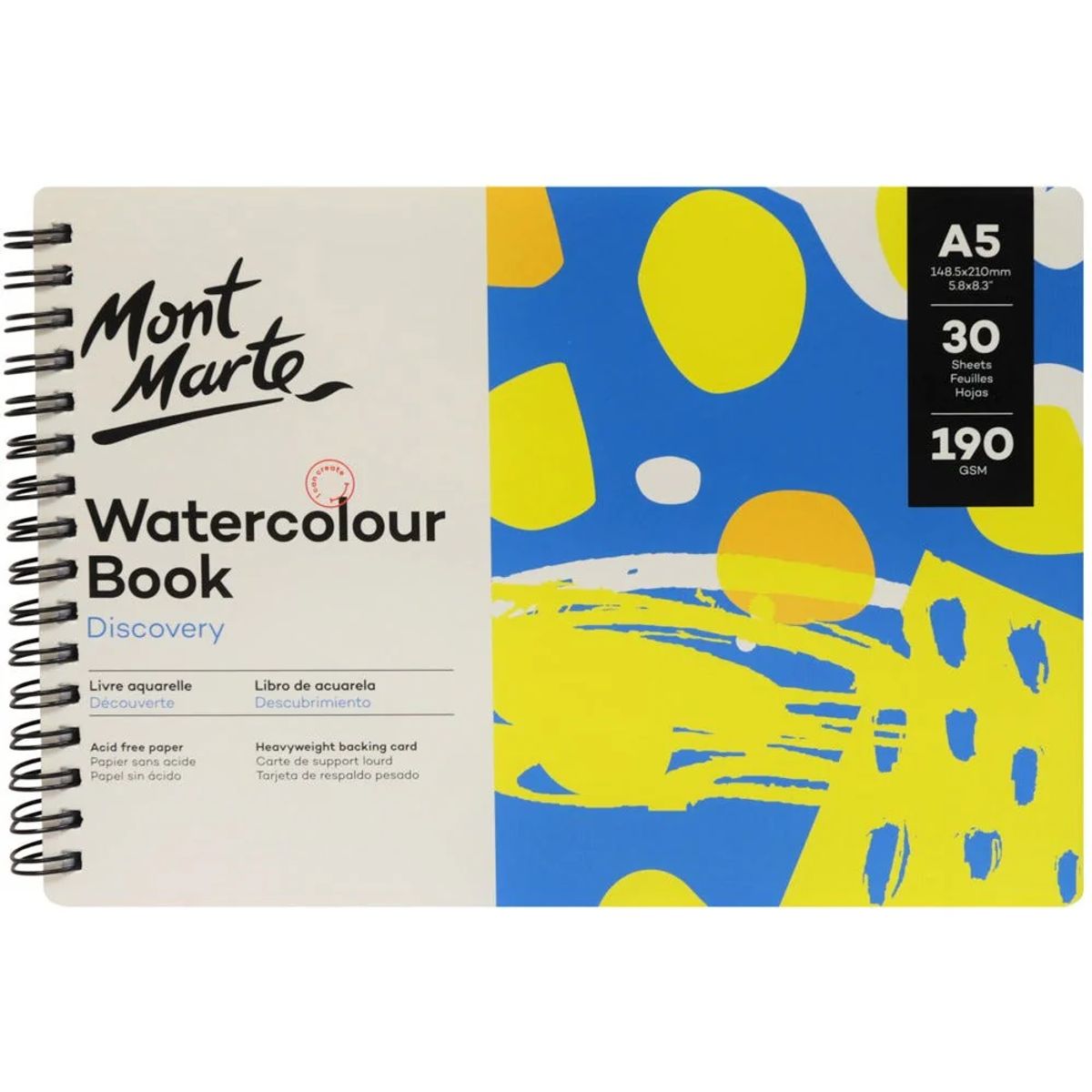 MONT MARTE - Mont Marte Croquera Acuarela A5 30 Hojas 190gsm