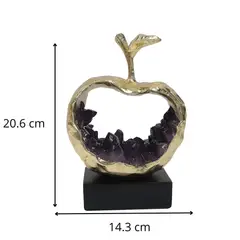 GENERICO - MANZANA DORADA CON IMITACION AMATISTA RESINA