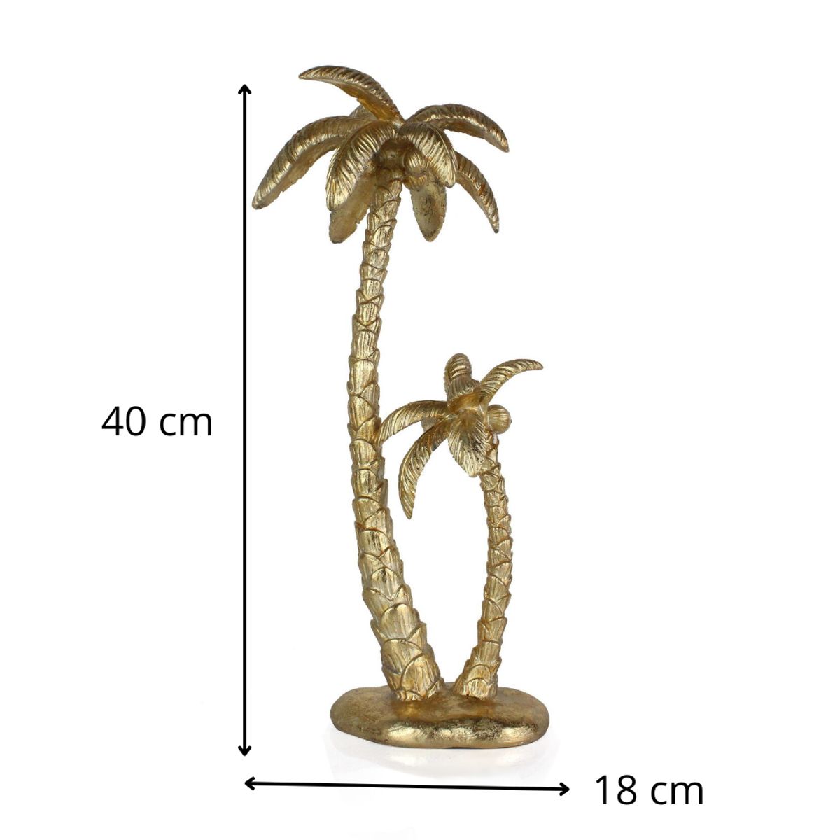 GENERICO - PALMERA DOBLE DORADA RESINA