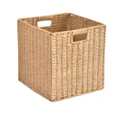 GENERICO - Canasto Organizador Decorativo Mimbre Beige Plegable BELUG