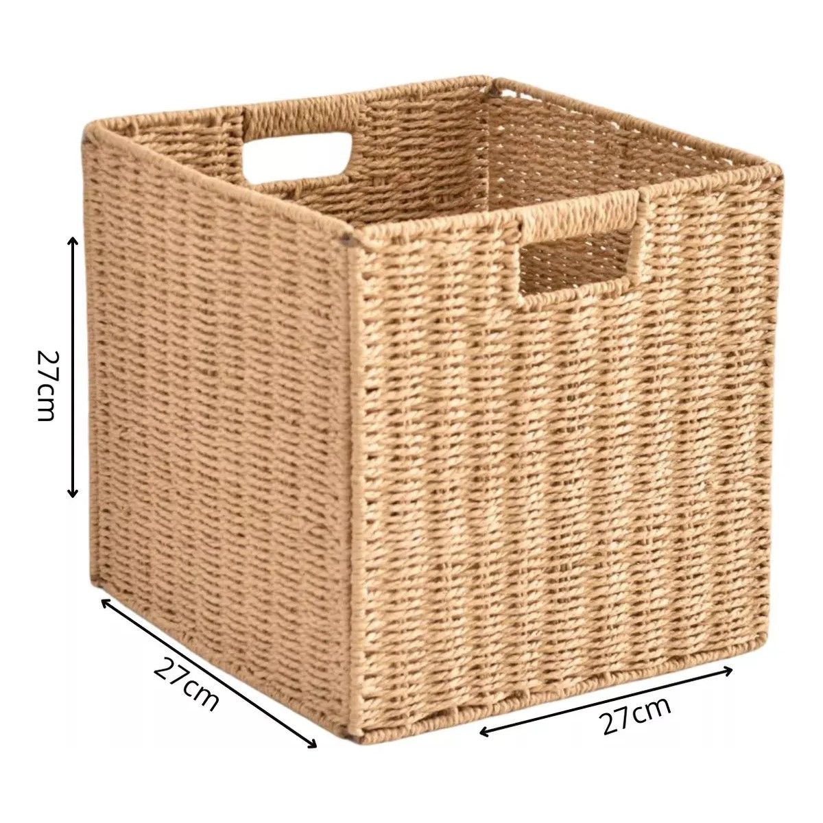 GENERICO - Canasto Organizador Decorativo Mimbre Beige Plegable BELUG