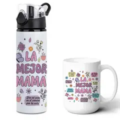 SM - Pack Regalo Día de la Madre Tazón 15oz + Botella 750ml Aluminio La Mejor Mamá