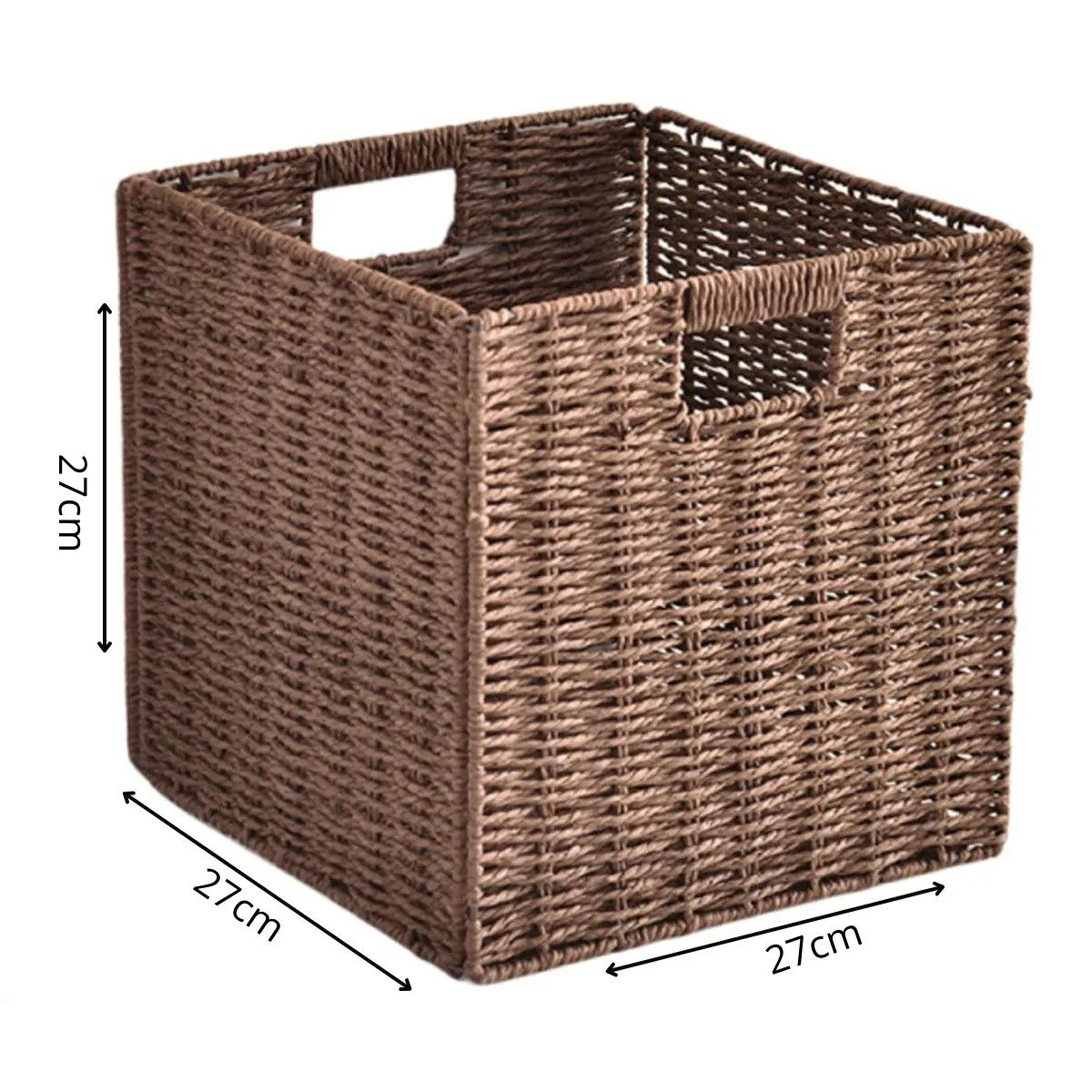 GENERICO - Canasto Organizador Decorativo Mimbre Beige Plegable BELUG