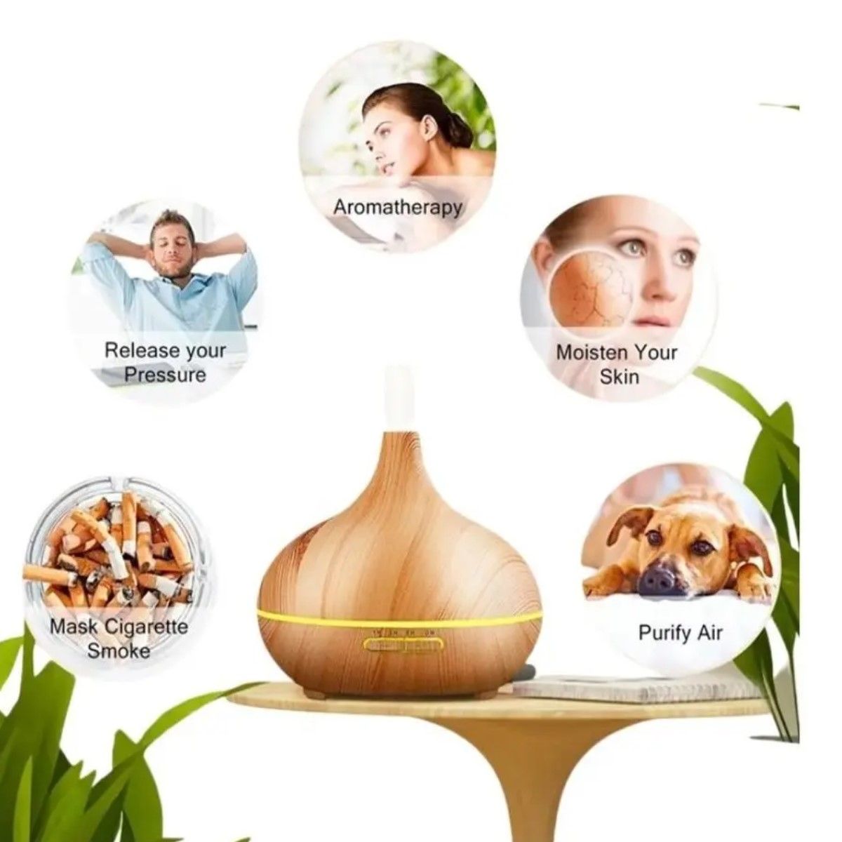 GENERICO - Humidificador 400ml Purificador De Aire +3 Esencias De 10ml BELUG