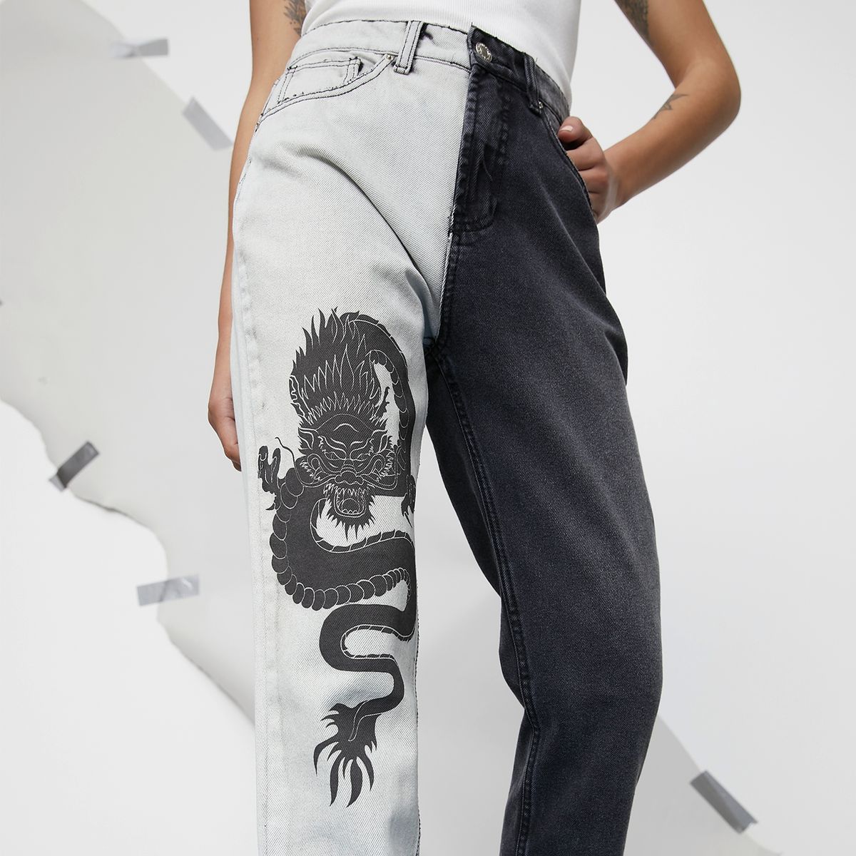 AMERICANINO - Americanino Jeans Mom Tiro Alto Mujer