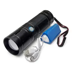 GENERICO - Linterna Recargable Led Tactica Potente Luz Blanca Aluminio
