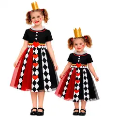 GENERICO - Disfraz Traje Vestido Reina De Corazones Cuentos Infantiles Celebracion Dia Del Libro Halloween