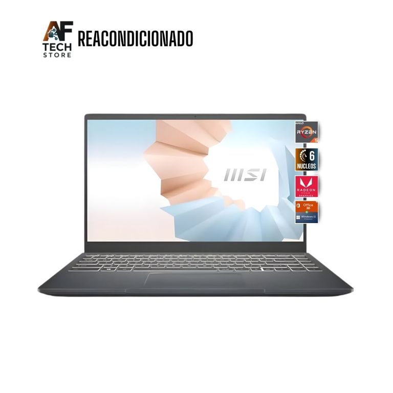 Notebook Modern Ryzen 5 16GB 512GB AMD Vega 2GB –Edición Exclusiva –Win Office– Reacondicionado