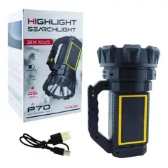 GENERICO - Linterna Solar Led P70p50 Profesional Recargable