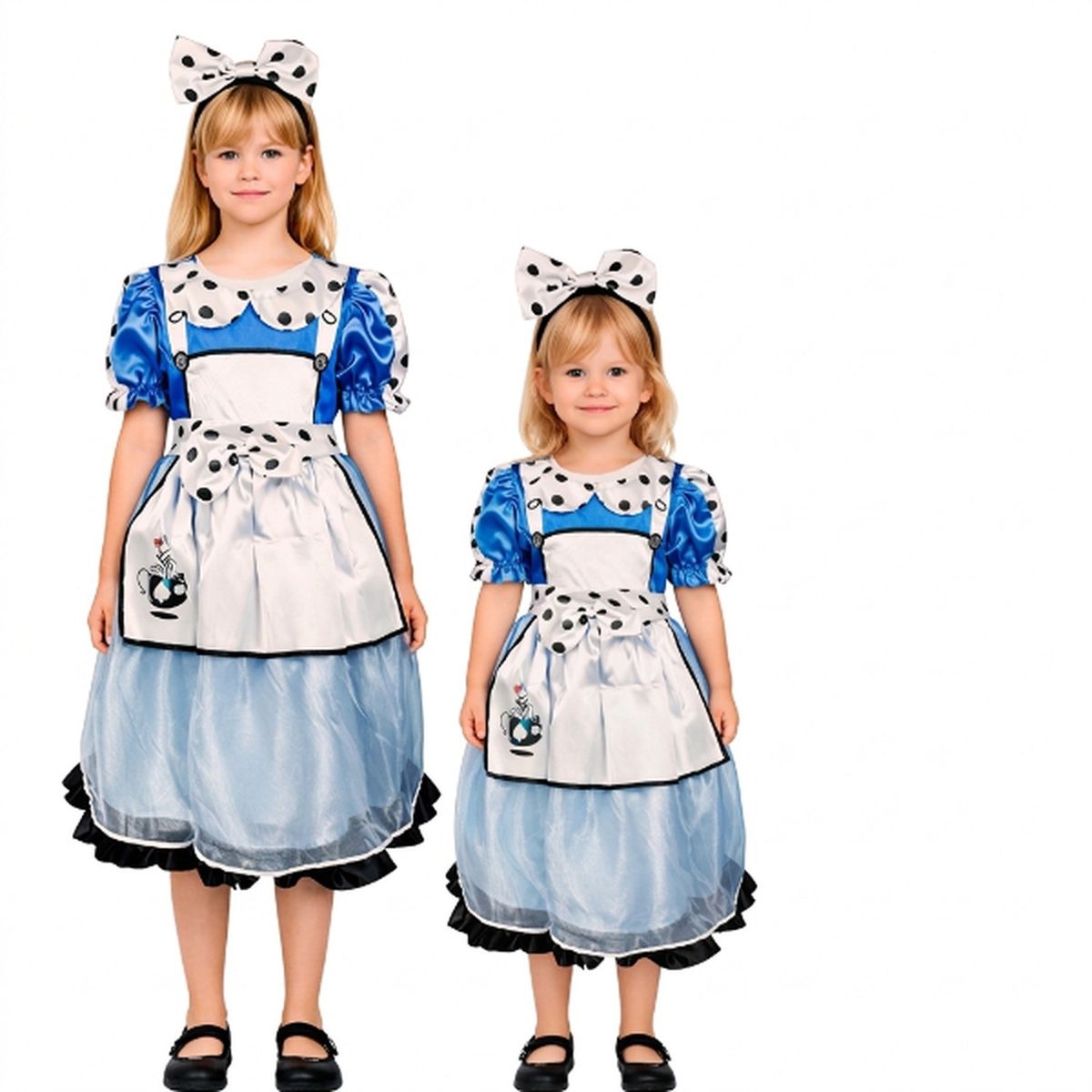 GENERICO - Disfraz Traje Vestido Alicia Cuentos Infantiles Celebracion Dia Del Libro Niñas