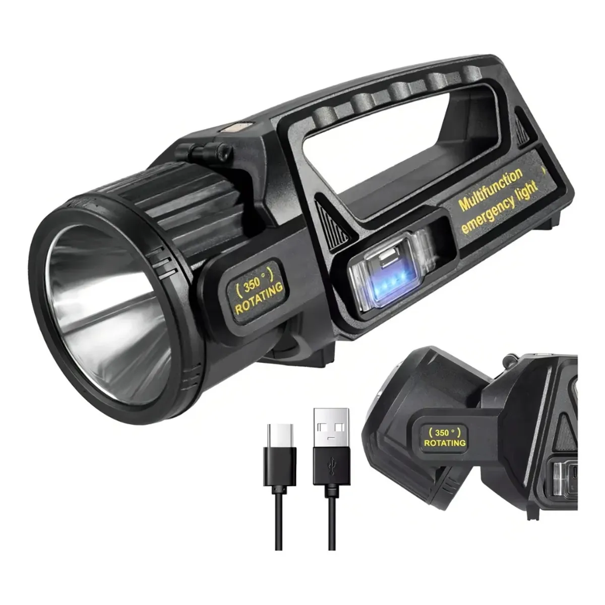 GENERICO - Linternas Led Potentes Recargables Solar Adkar Usb Linterna