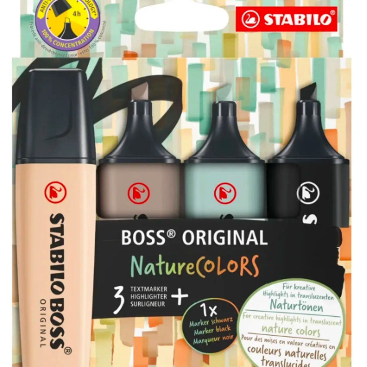 STABILO - Set 4 Marcadores Destacadores Stabilo Natural Colors