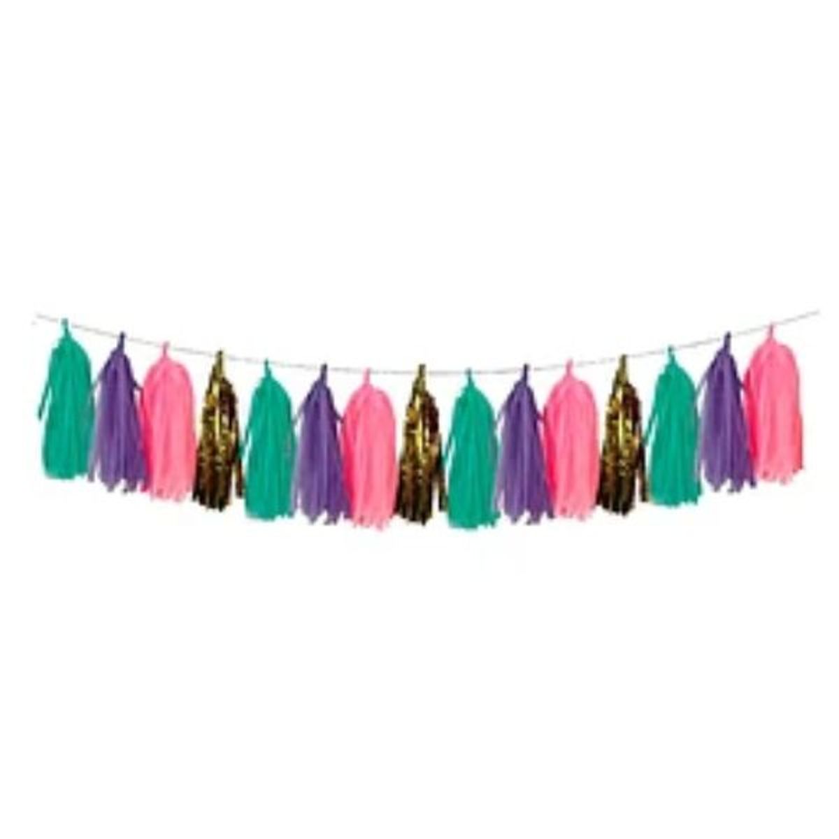 GENERICO - Guirnalda tassel multicolor 3m 15pcs