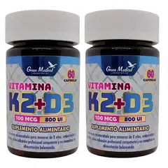 GREEN MEDICAL - Vitaminas K2 + D3 Gm 120 Capsulas 2x60 Caps
