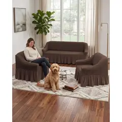 GENERICO - Juego De Fundas De Sillón Turcas 3+1+1 Elásticas Ajustables