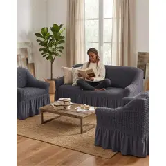 GENERICO - Juego De Fundas De Sillón Turcas 3+1+1 Elásticas Ajustables