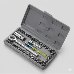 GENERICO - Juego de llaves de vaso (dados) de 40 piezas