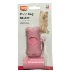 GENERICO - Dispensador de bolsas para perro HUESO ROSADO