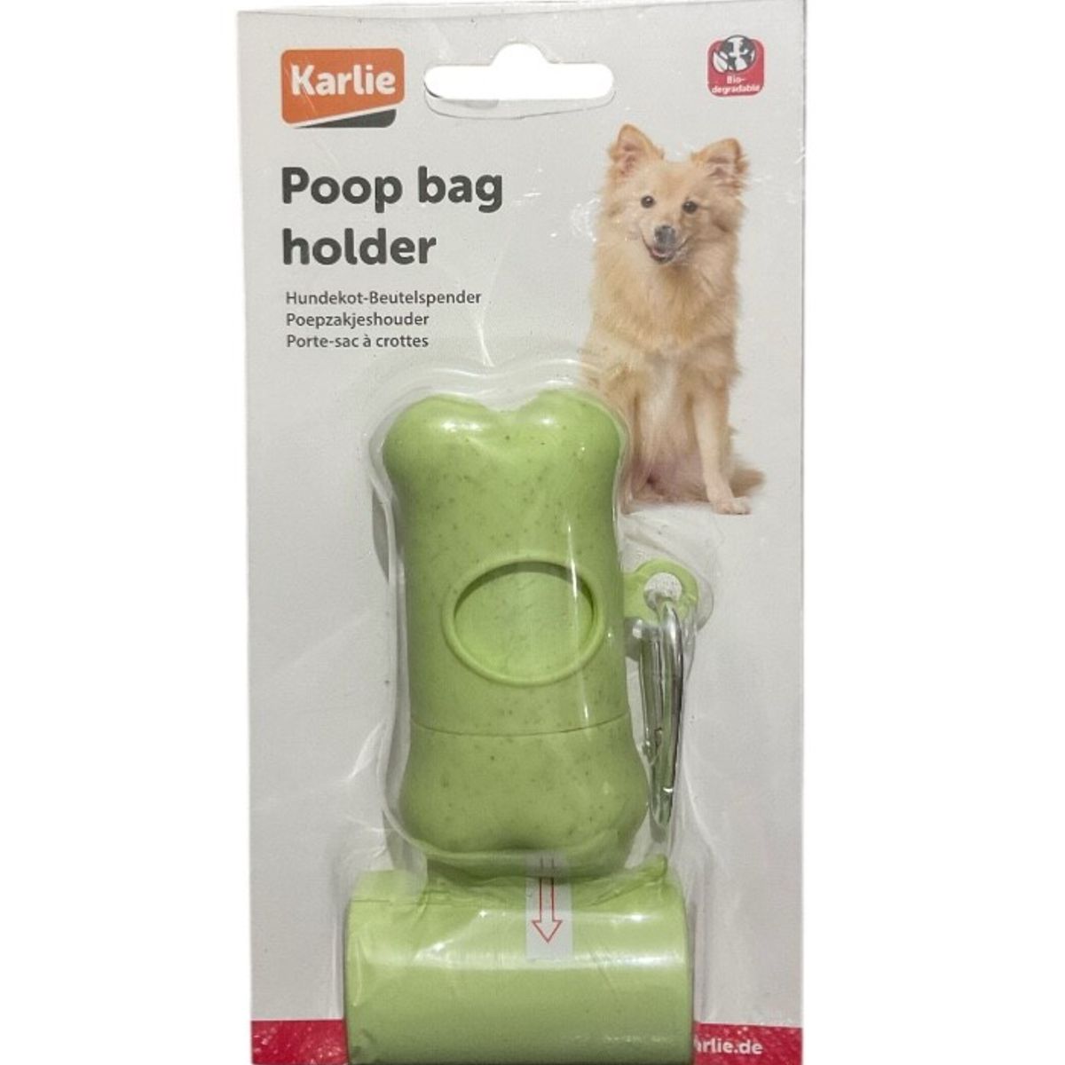 GENERICO - Dispensador de bolsas para perro HUESO VERDE