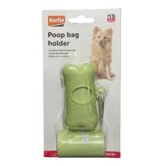 GENERICO - Dispensador de bolsas para perro HUESO VERDE