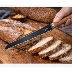 GENERICO - Cuchillo Pan Serrucho 33 Cm Mango Madera Corte Preciso
