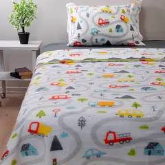DORAL - SABANAS DE POLAR INFANTIL 1.5 PLAZA ESTAMPADA KIDS AUTOS