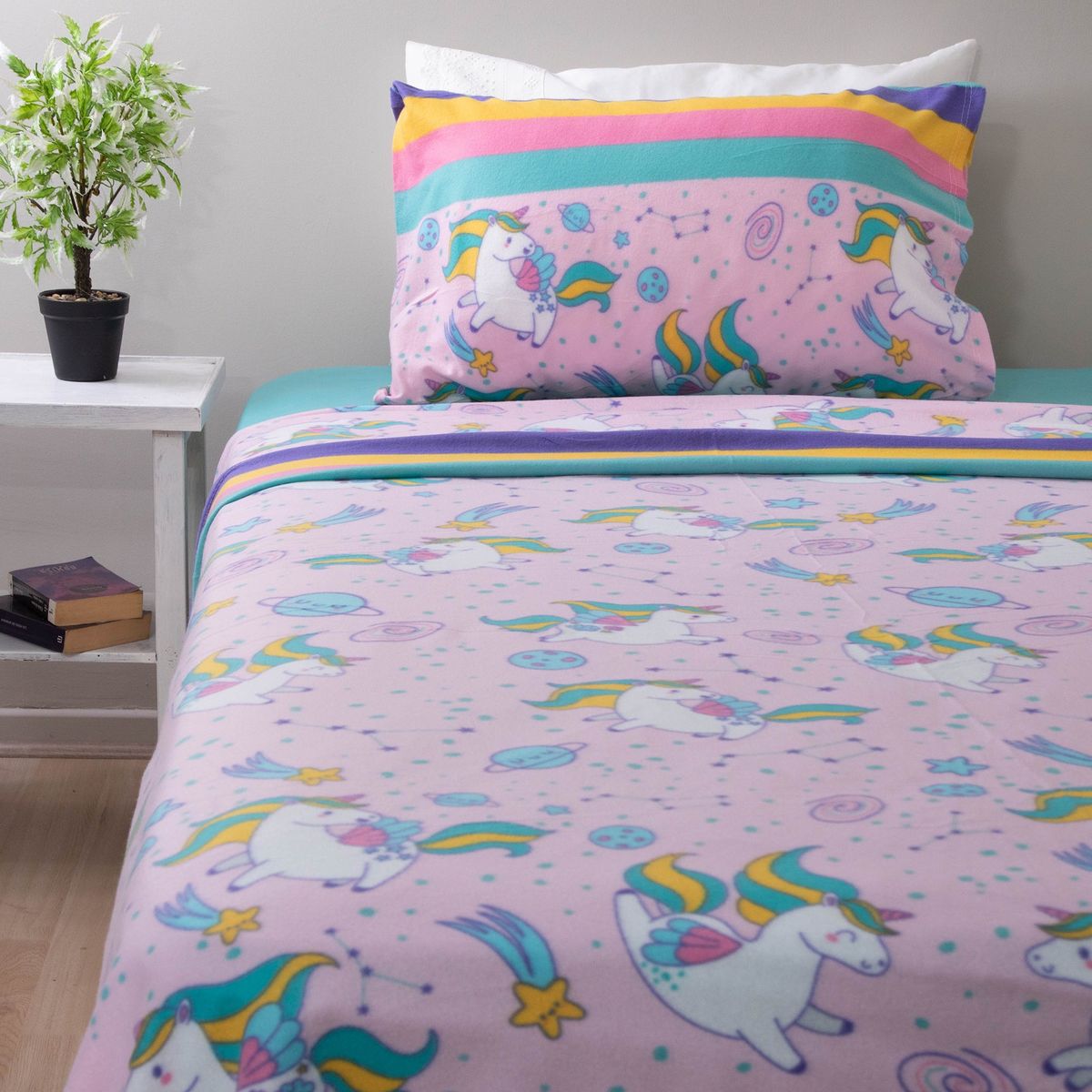 DORAL - SABANAS POLAR INFANTIL 1.5 PLAZA ESTAMPADA KIDS UNICORNIO