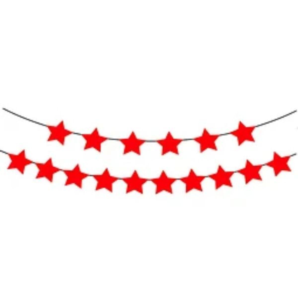 GENERICO - Banderín estrellas rojas 5m