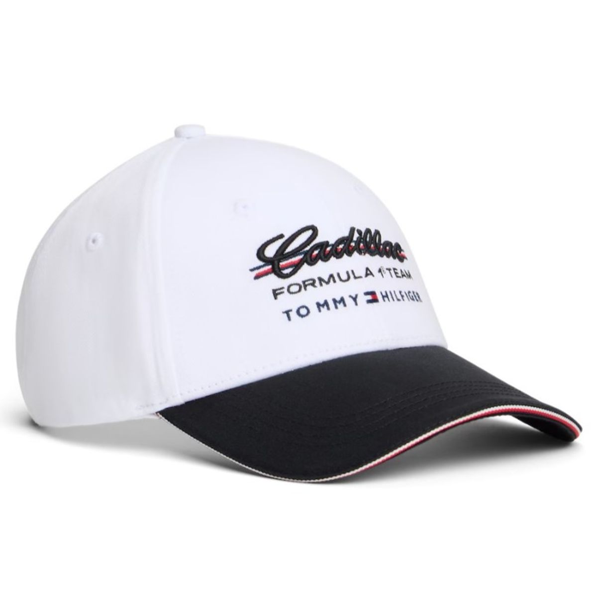 TOMMY HILFIGER - Gorro TOMMY HILFIGER Logo Cadillac F1 Team Oficial 2026 Script Blanco/Negro