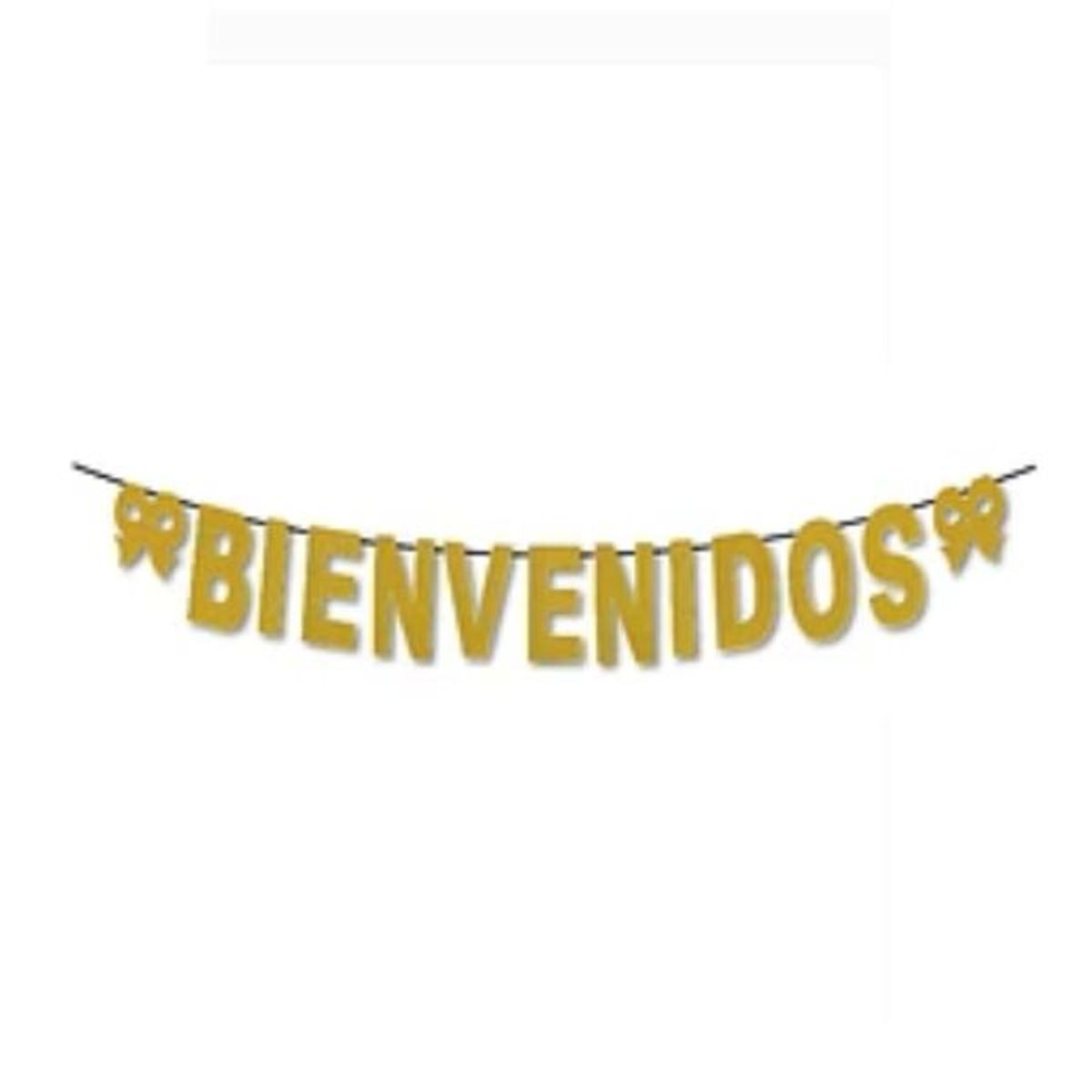 GENERICO - Guirnalda dorada Bienvenidos 3m