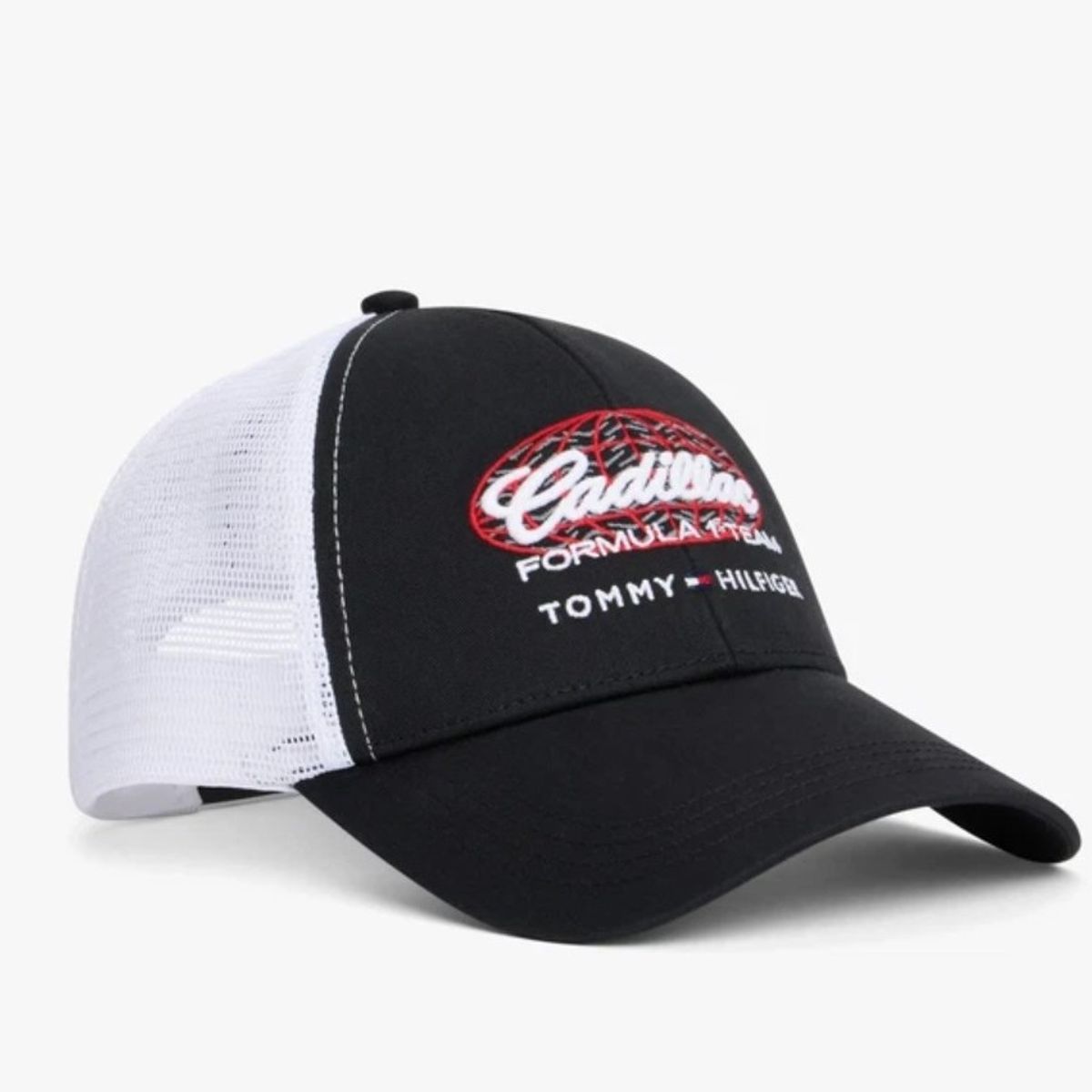 TOMMY HILFIGER - Gorro TOMMY HILFIGER Cadillac F1 Team Oficial 2026 Trucker Cap Negro/Blanco
