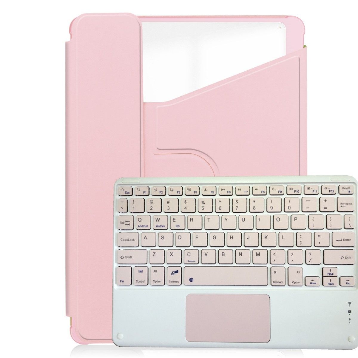 PUREPOWER - Funda giratoria con Teclado táctil para Samsung Tab A9 8.7 Pulgadas - rosa