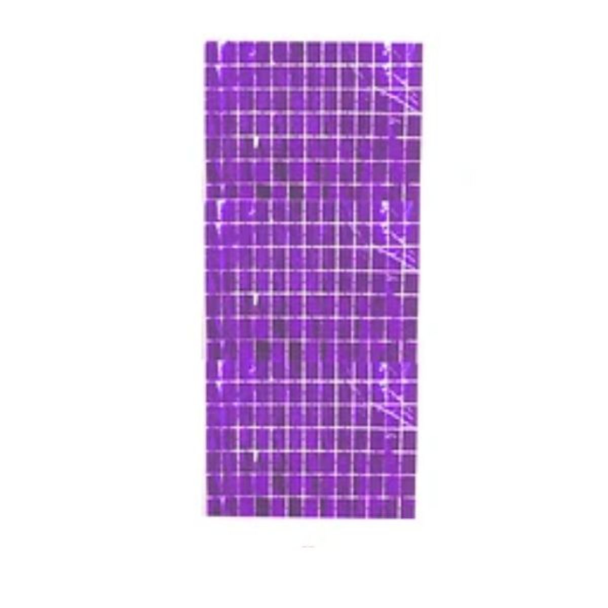 GENERICO - Cortina metálica de cuadros violeta 100x200cm