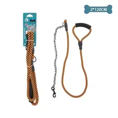 GENERICO - Correa redondo con cadena para mascota 1.2m