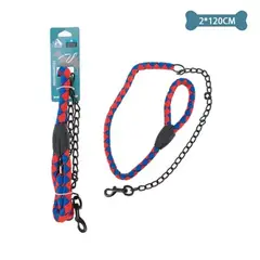 GENERICO - Correa redondo con cadena para mascota 1.2m