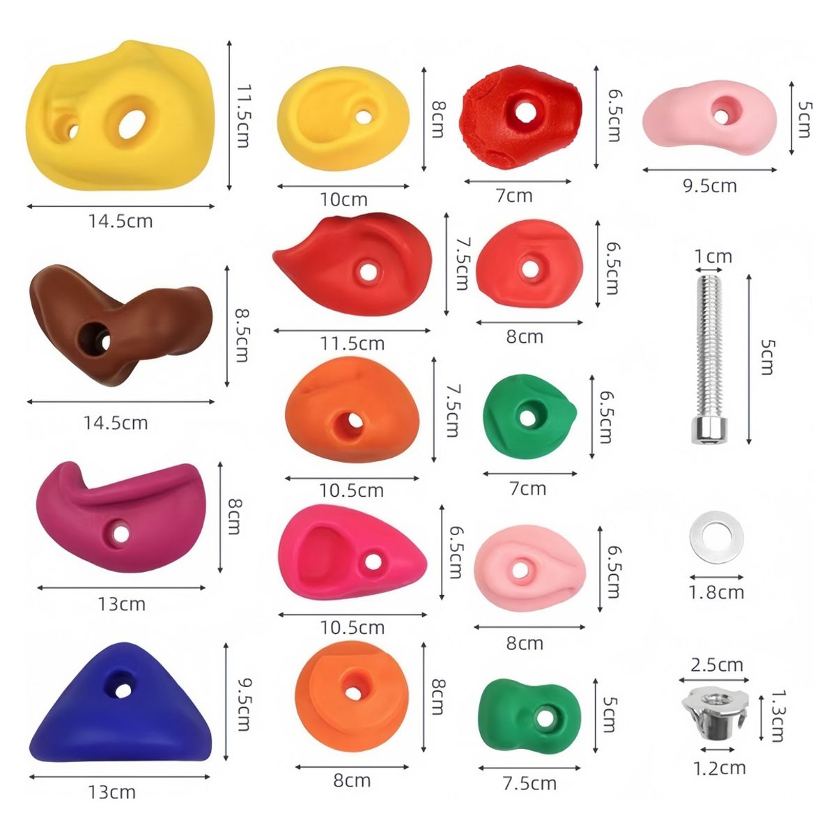 VIDA BUENAS - Pack 32 Soportes De Escalada En Roca Para Niños Sin Cuerda