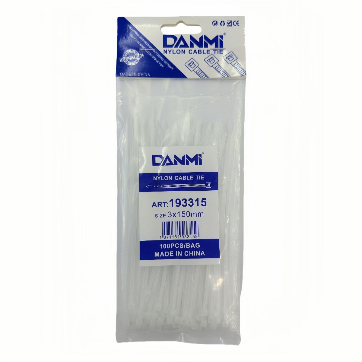 DANMI - Brida Amarra Abrazadera Plástica 3 X 150mm Pack 100  Danmi