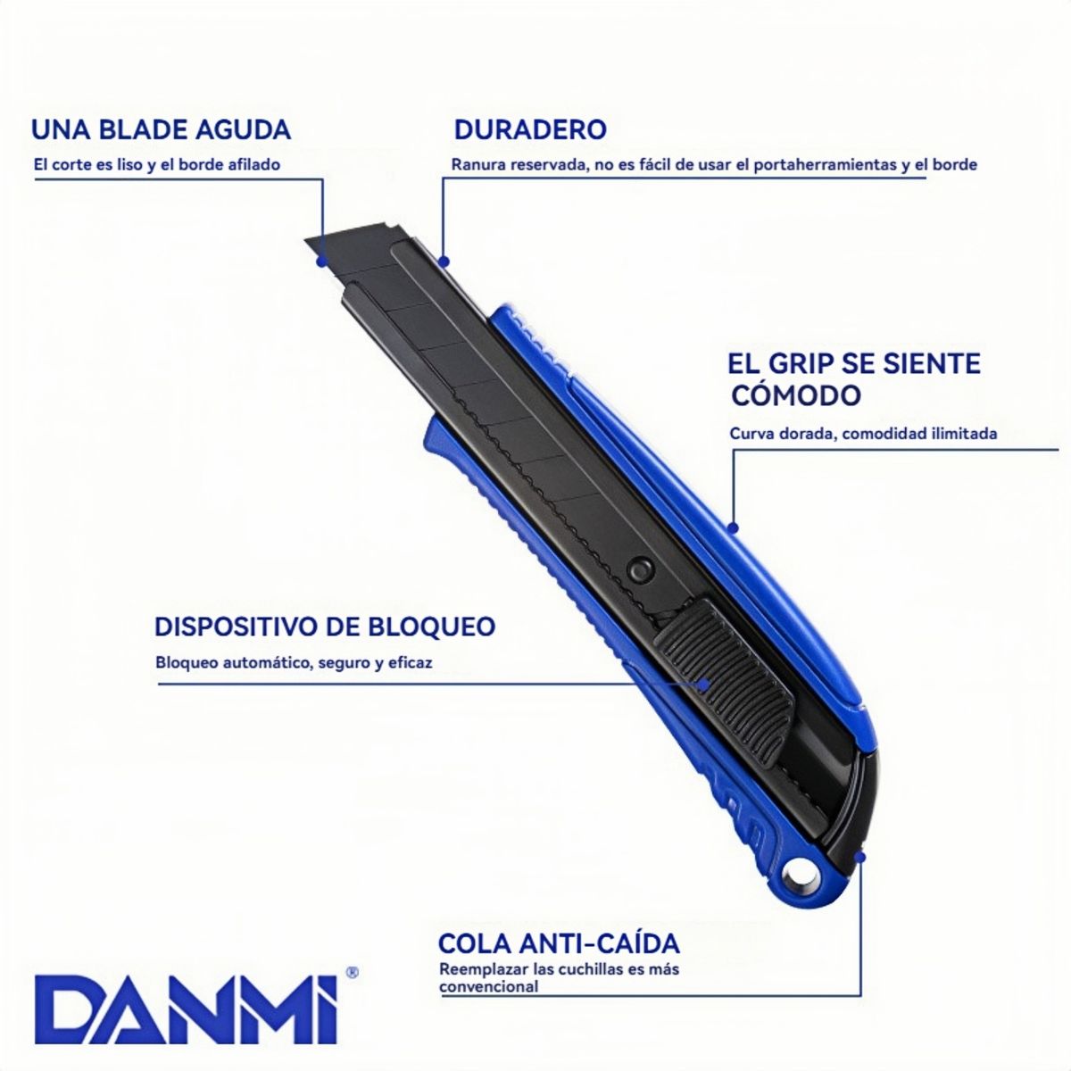 DANMI - Corta Carton Cuchillo Cartonero 18mm X 160mm Danmi