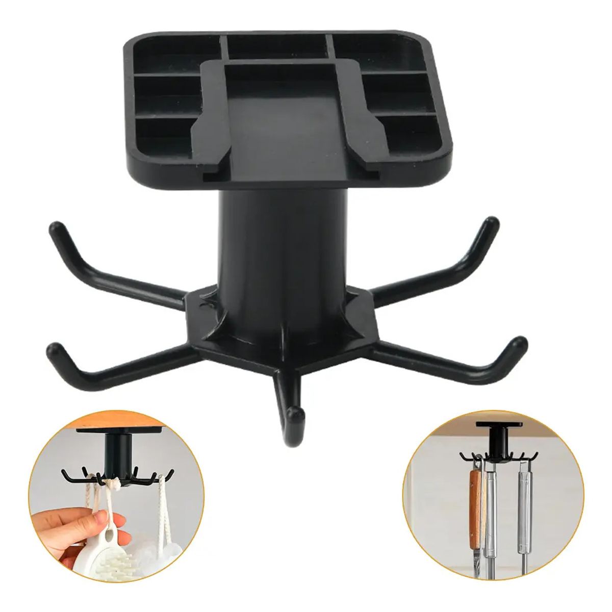 GENERICO - 360°Giratorio Ganchos Para Utensilios De Cocina Con 6 Gancho