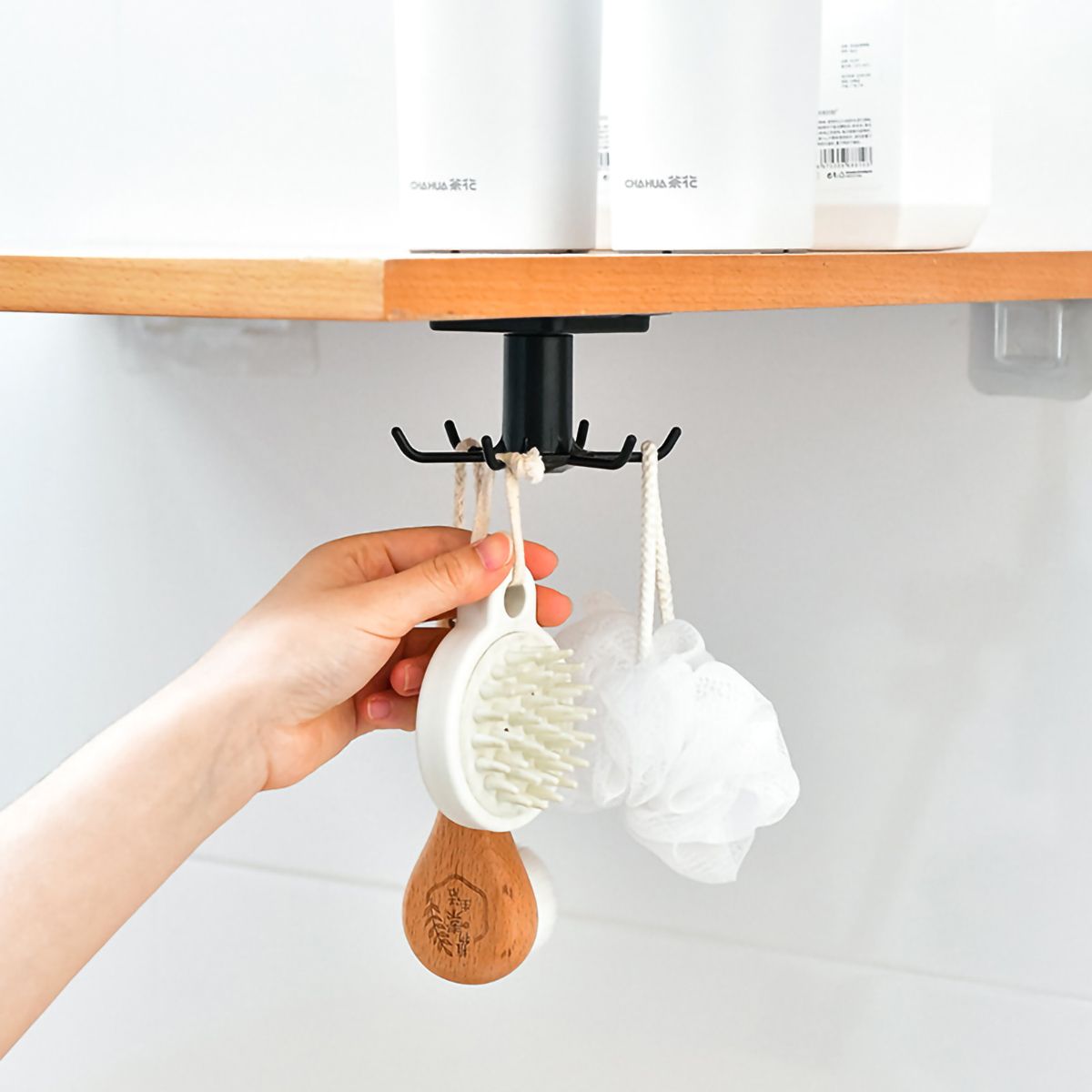 GENERICO - 360°Giratorio Ganchos Para Utensilios De Cocina Con 6 Gancho