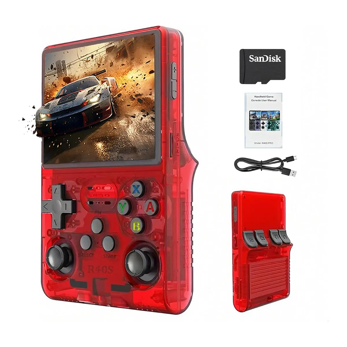 PUREPOWER - Mini Consola de Videojuegos Retro Portátil Diseño Compacto 30 Emuladores Pantalla IPS 3.5" 128GB