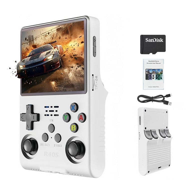 PUREPOWER Consola de Videojuegos Retro Portátil Diseño Compacto 30 Emuladores Pantalla IPS 3.5" 128GB