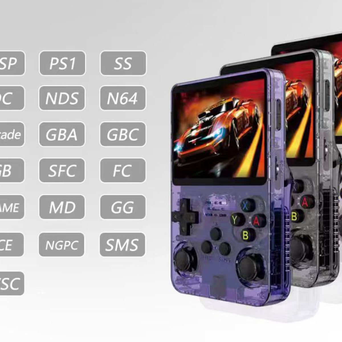 PUREPOWER - Consola de Videojuegos Retro Portátil Diseño Compacto 30 Emuladores Pantalla IPS 3.5" 128GB