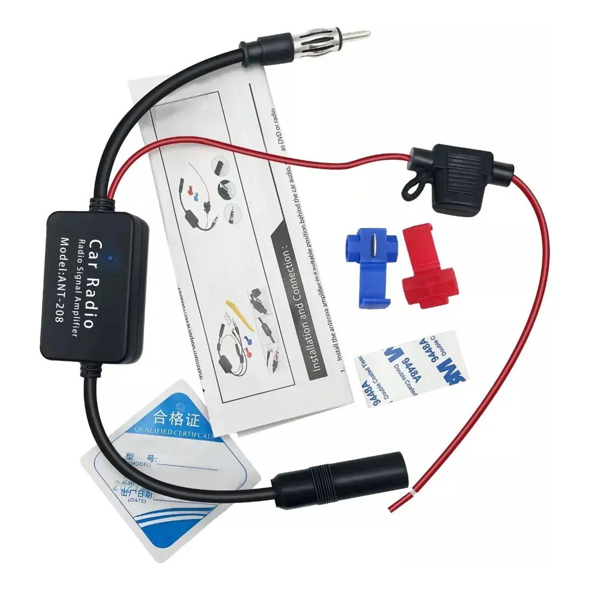 GENERICO - Amplificador De Señal Fm Radio De Auto Universal 12v Ant-208 Negro