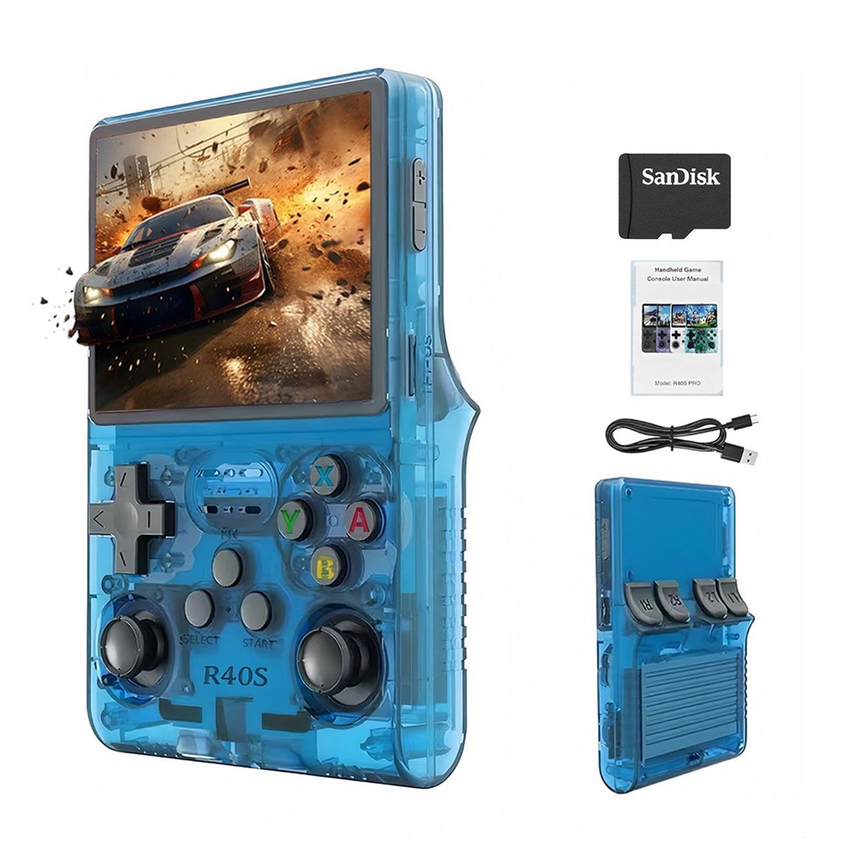 PUREPOWER - Consola de Videojuegos Retro Portátil Diseño Compacto 30 Emuladores Pantalla IPS 3.5" 64GB