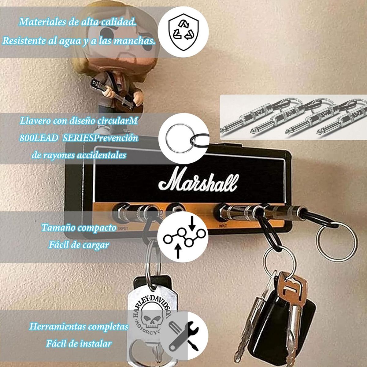 GENERICO - Porta Llaveros Marshall Portallaves De Pared Organizador