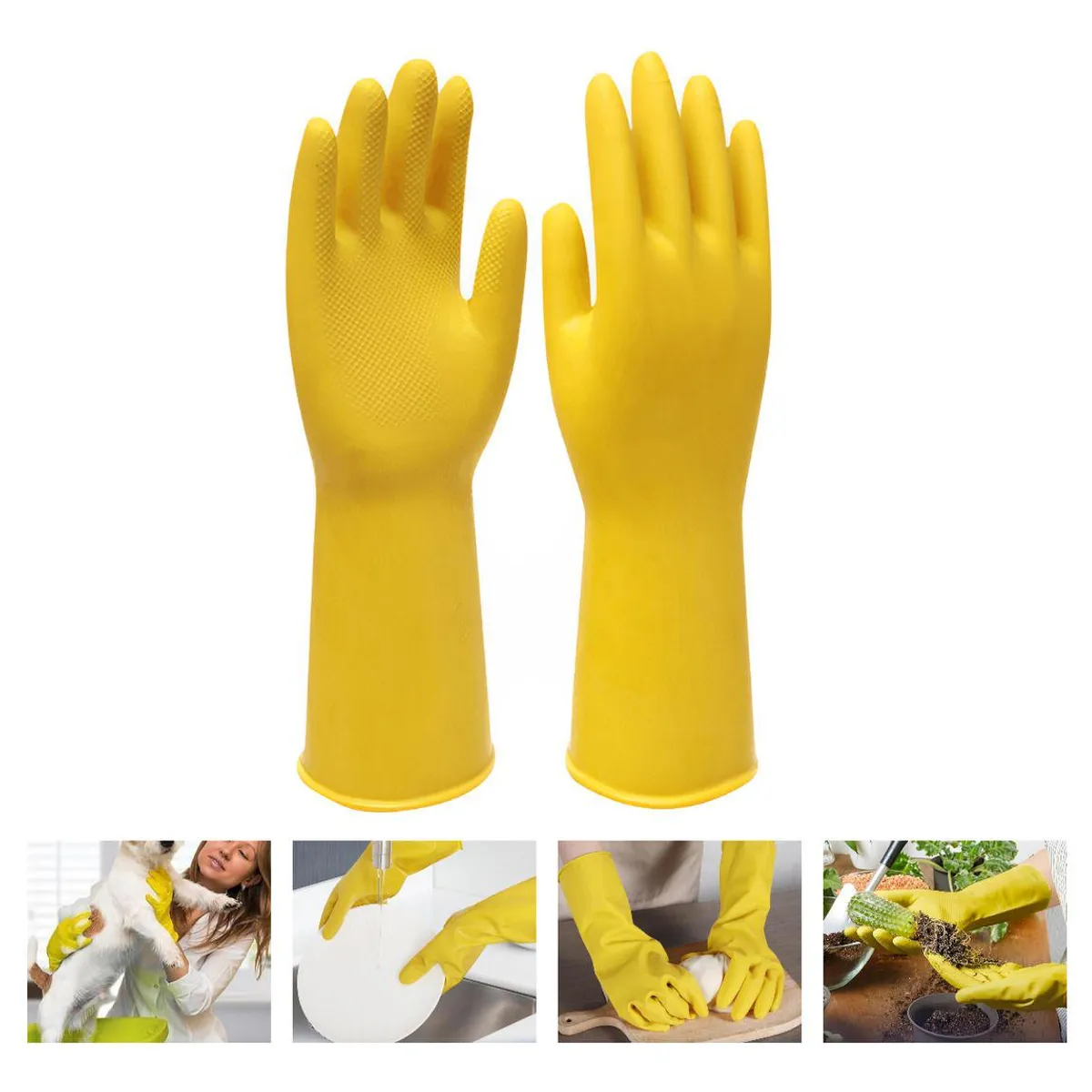 GENERICO - 1 Par De Guantes De Látex Multiusos Para Limpieza Hogar-M