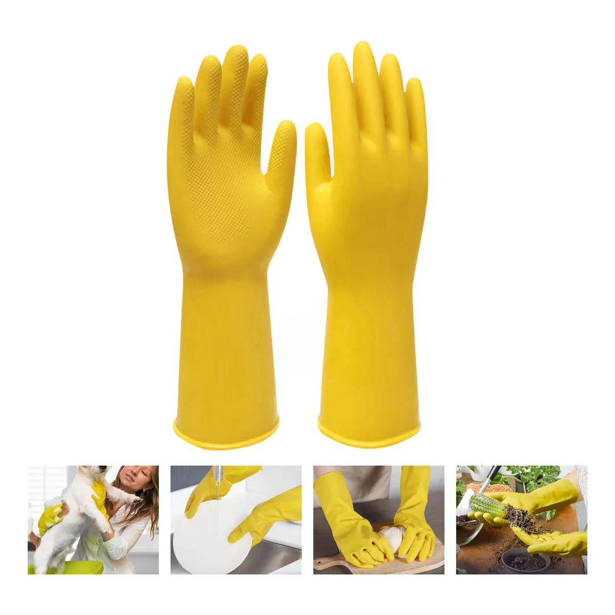 GENERICO - 1 Par De Guantes De Látex Multiusos Para Limpieza Hogar-M